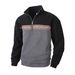 Men's Clothing Casual Long Sleeved Brushed Half Zip Jacket Men's Brushed Long-Sleeve Half-Zip Jacket Slim Fit Casual Windproof Pullover Top_voghion.com