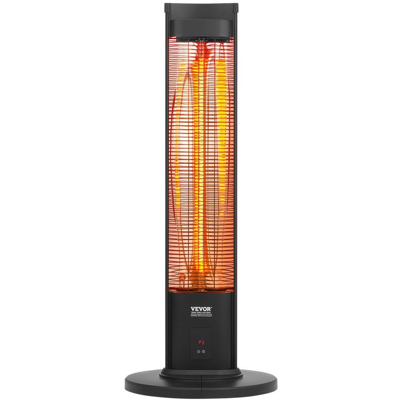 VEVOR Infrared Heater, 1500W Remote Control Electric Space Heater, Patio Heater W/ 3 Speeds & Timer & Tip-Over Protection, Outdoor/Outdoor For Bedroom,Studio,Porch,Dining Room,Studio, Stand,40in L_voghion.com