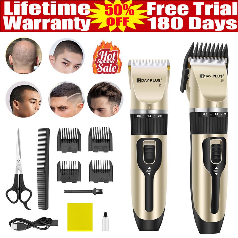 Professional Men Hair Clippers Trimmer Machine Cordless Beard Electric Shaver_voghion.com