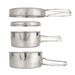 4-Piece Stainless Steel Camping Cookware Set - Lightweight & Compact For Hiking & Picnic (2-3 Person Portable Cooking Kit)_voghion.com