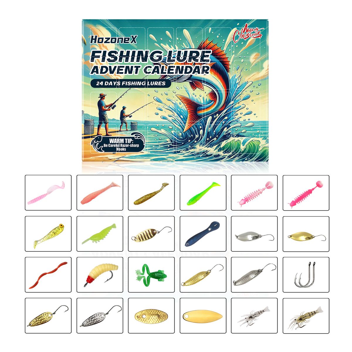 HozoneX Kerst Lure Enthusiast Geschenkdoos Set Vislokmiddelen Harde Aasjes_voghion.com