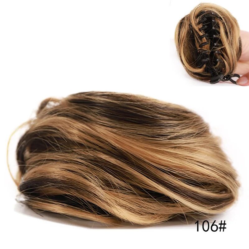 Extensions de Chignon synthétiques bouclées et salissantes, faux cheveux froissés avec queue pour femmes_voghion.com