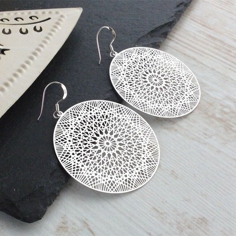 Ohrringe Mandala Ohrringe, Silberdraht Ohrringe, Boho Ohrringe_voghion.com