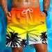 Plant Pattern Beach Men Coconut Tree 3D Printed Swimming Trunks Summer Hawaiian Shorts Loose Boardshorts_voghion.com