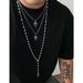 Collana con ciondolo a croce, perline e strati, per uomo, hip-hop, cubano, accessori di alta gamma_voghion.com