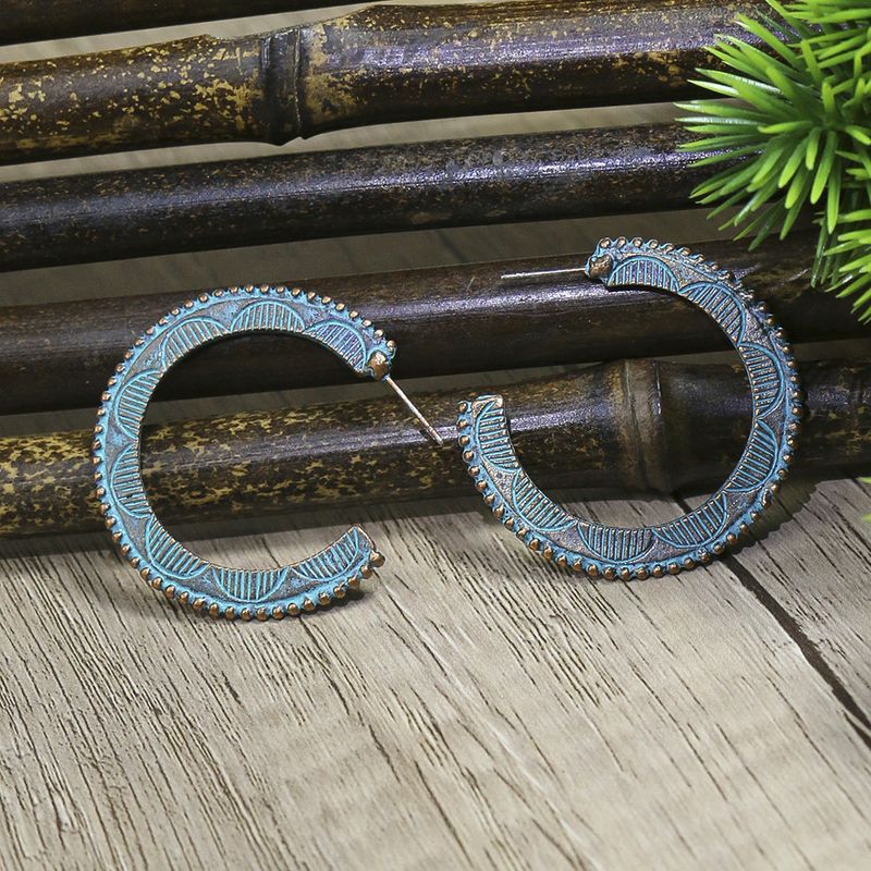 Etnik Stil Retro Geometrik Püskül Küpe Kadın Çok Parçalı Antik Alaşım Eski Abartılı Kulak Takısı_voghion.com