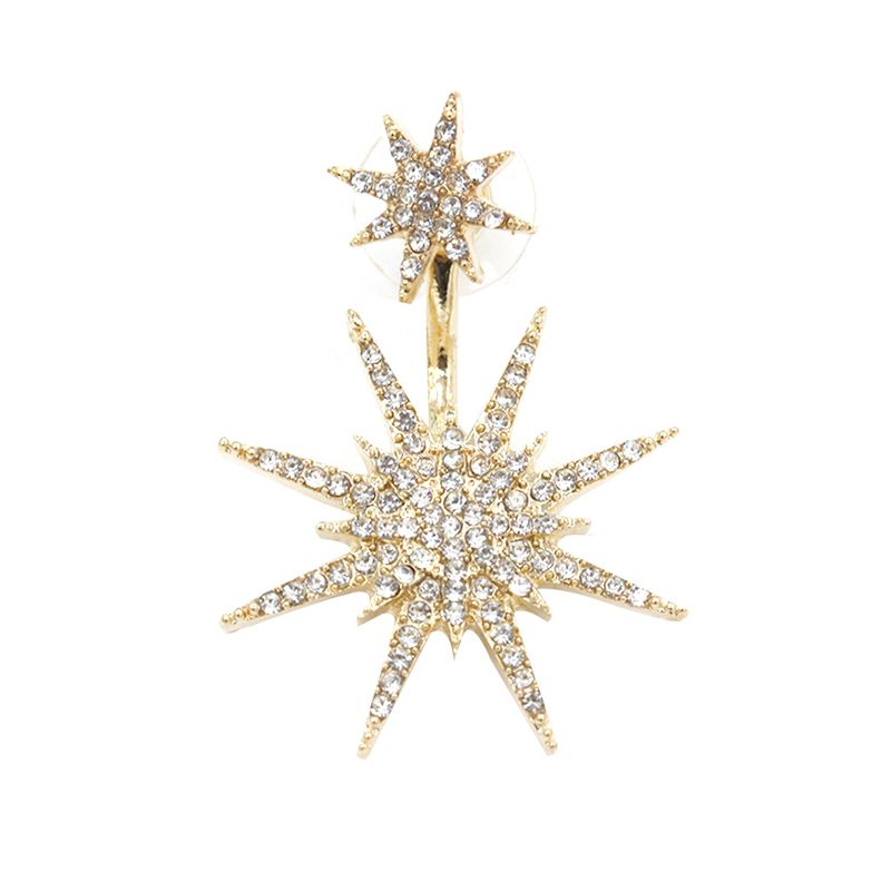 Yamaler 1 Pc Elegant Shiny Rhinestone Stud Earrings Dance Cocktail Ear Jacket Jewelry_voghion.com