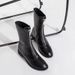 Front Zipper Fashion 2025 New Autumn Winter British Style Versatile Good-Looking Soft Leather Flat Mid-Calf Boots For_voghion.com
