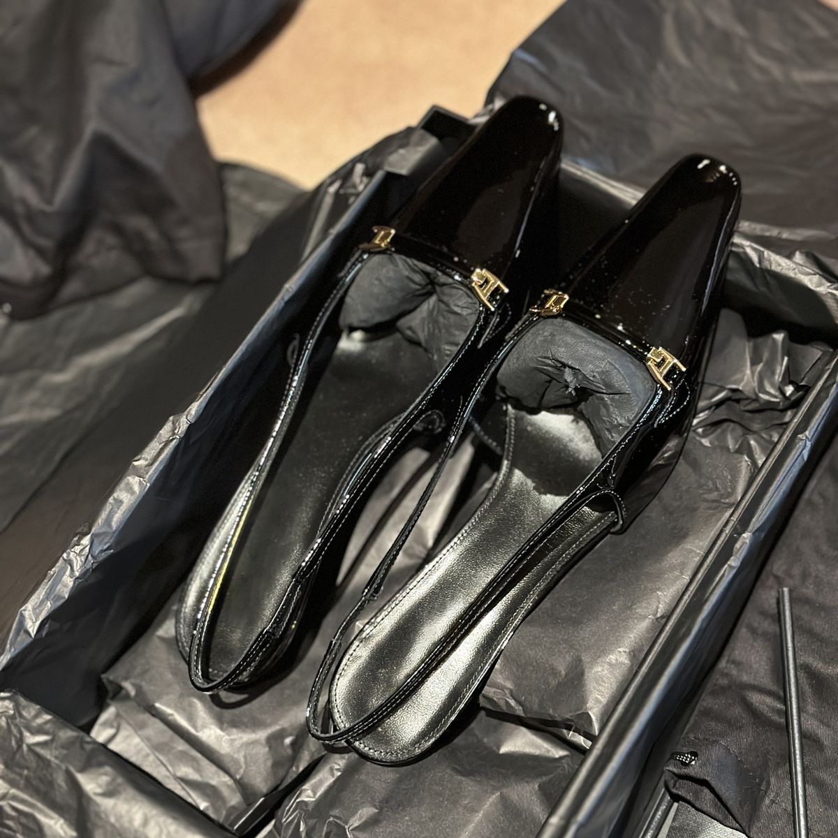 Kleine goldene Schnalle Cat Heel High Heels Damen Sommer Französisch Ein-Wort-Riemen Mittelabsatz_voghion.com