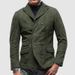 Vintage Men's Casual Jacket – Windproof Polyester Coat With Zip Pockets, Slim Fit, Retro Style (Black, Grey, Brown, Khaki, Army Green)_voghion.com
