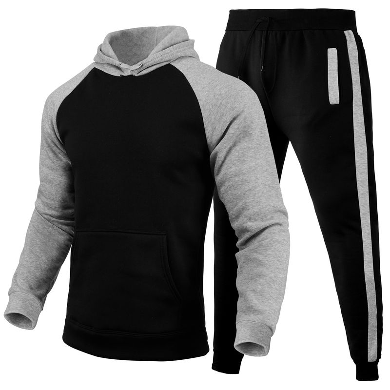Herren-Fleece-Kapuzenpullover-Set – weicher und warmer Pullover mit langer Hose, lässige Streetwear für Herbst und Winter, bequem und stilvoll (mehrere Farben)​_voghion.com