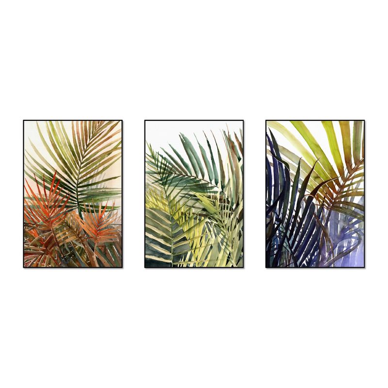 Nordic INS Style Triptych Green Plant Oil Painting Canvas Decoration Core_voghion.com