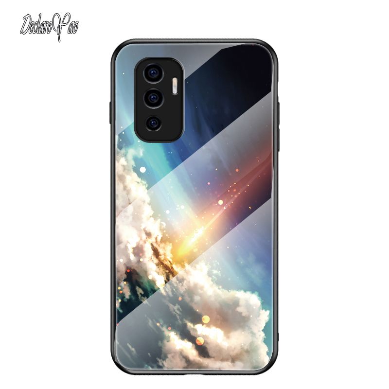 Pour VIVO V23E couverture DECLAREYAO verre Coque rigide pour V7 Plus V11i V11Pro V15 V17 V20 Pro V21 étui verre trempé Silicone_voghion.com