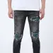 designer Slim Fit Mens Jeans Elastic Fabric Long Skinny Button Fiy Hole Pattern Ripped Embroidery Us Size 28-40 B1_voghion.com