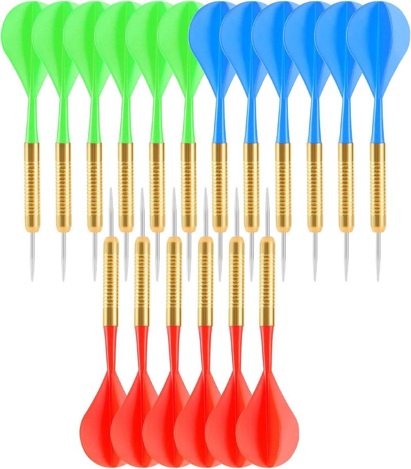 18pcs Steel Tip Darts, Bar Dart, Darts Metal Tip Set, Metal Darts For Dartboard_voghion.com