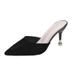 2024 new summer net red half Bao sandals high slippers women wear fashion thin heels pointed head large size_voghion.com