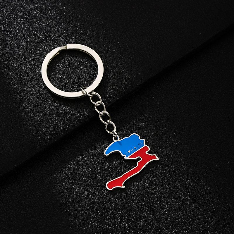 Haitian Oil Drip Pendant Keychain – Retro Ethnic Style Stainless Steel Decorative Accessory For Men & Women_voghion.com