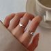Anello per dito indice con nocca, stile giapponese e coreano, regolabile, aperto, minimalista, a forma di cuore cavo_voghion.com