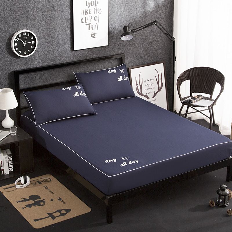 Bedspread Breathable Deep Pocket Solid Color Fitted Sheet Mattress Protector 1PC_voghion.com