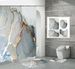 Cortina de ducha de poliéster para baño impermeable con impresión digital de alta definición cortina de partición de mármol_voghion.com