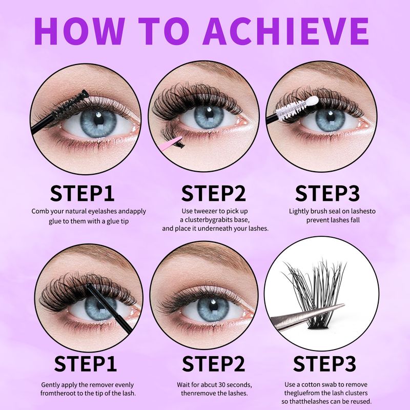 Cross border foreign trade 590 clusters of colorful thick D curved single cluster false eyelashes set 10 18mm DIY segmented eyelashes_voghion.com