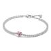 Bracciale in argento Sterling S925 con zircone cubico colorato, per donne, alla moda, semplice, con disco cardiaco, gioielli di fidanzamento, misura regolabile_voghion.com