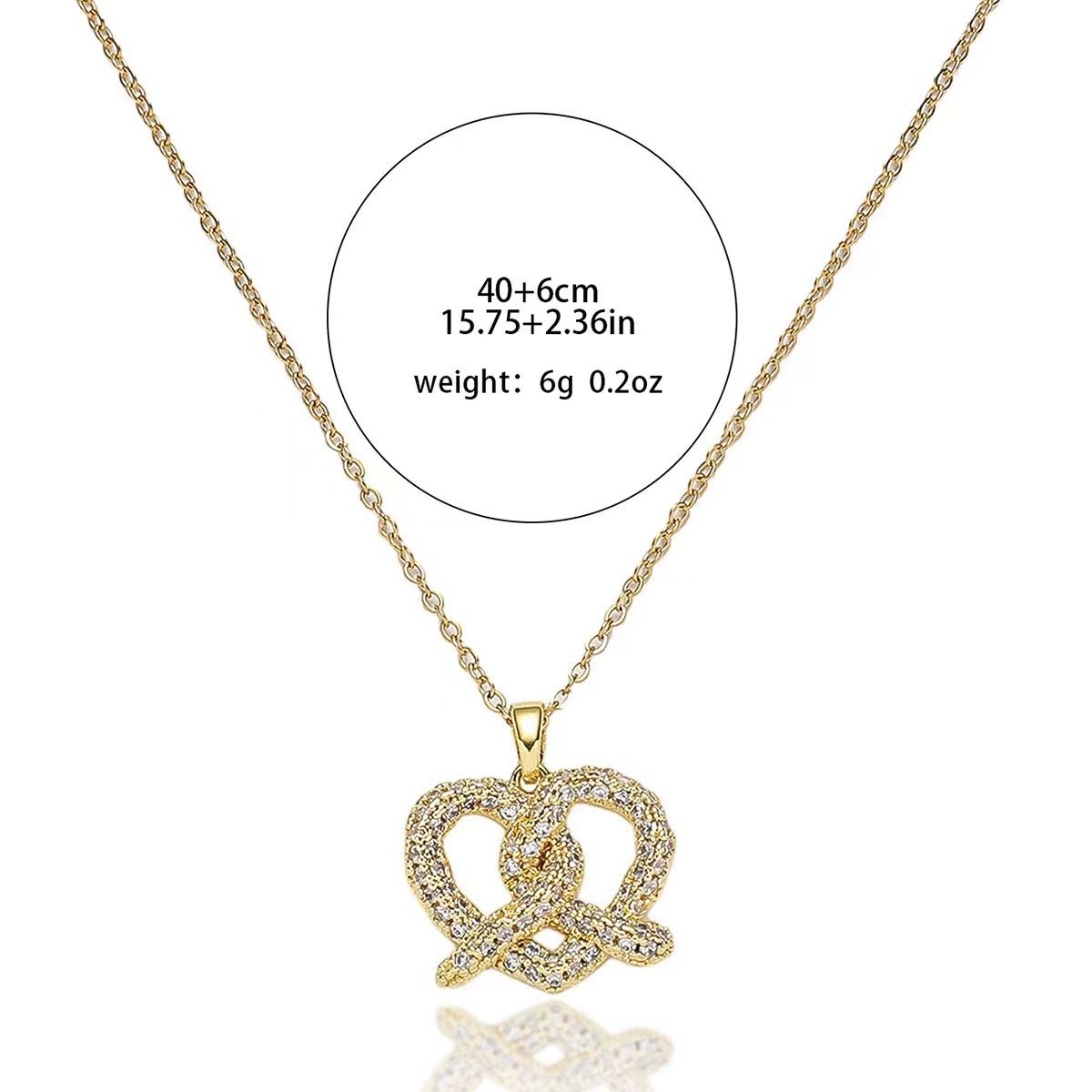 Collana a forma di cuore con diamanti, collana semplice con clavicola, collana a forma di cuore pesca, gioielli da donna_voghion.com