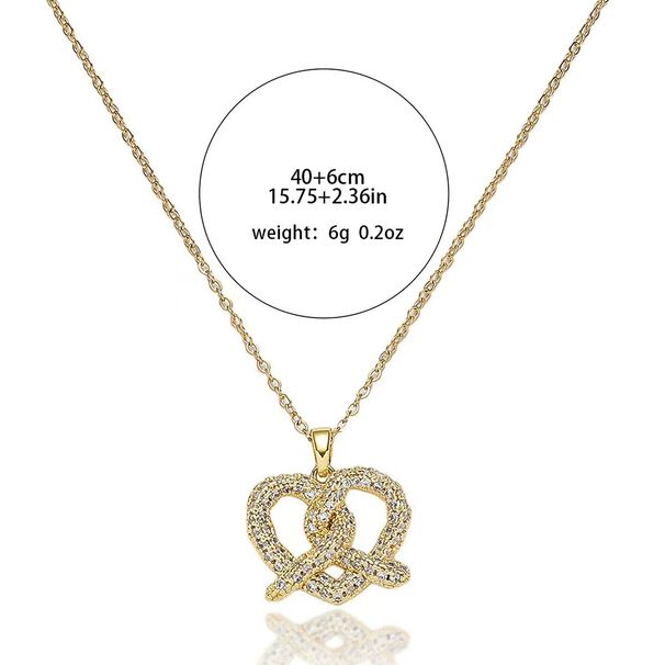 Collana a forma di cuore con diamanti, collana semplice con clavicola, collana a forma di cuore pesca, gioielli da donna_voghion.com