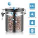 Stainless Steel Airtight 1.5L Coffee Container Storage Canister Set Coffee jar Canister With Scoop For Coffee Beans Tea Cereal_voghion.com