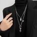 Bear Pendant Sweater Chain For Women, Long Design Sense, Niche Double Layer Titanium Steel Necklace, High-end 2023 New_voghion.com