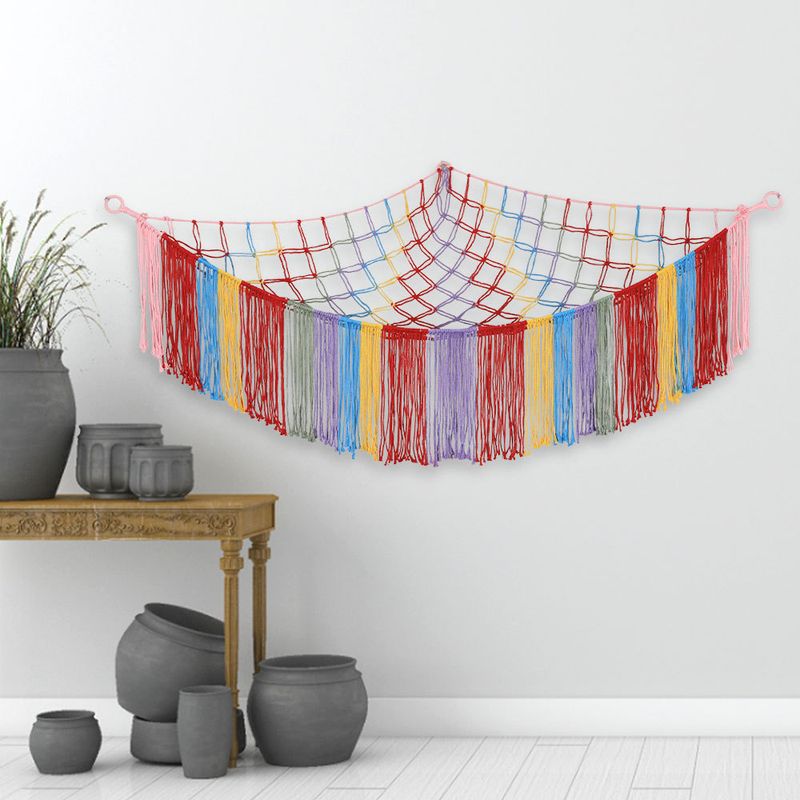 Handgeweven kleurrijke lint driehoek pluche speelgoed opberghoek cartoon pop decoratie katoenen touw netzak_voghion.com