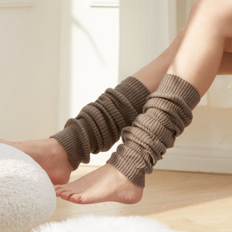 Stack stocking knitted leg warmers Vintage ins student stocking white socks_voghion.com
