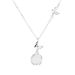 Collana a farfalla in argento puro S999 per donna | Ciondolo unico in calcedonio bianco rotondo | Catena per clavicola di alta qualità_voghion.com