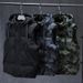 Men’s Winter Puffer Vest – Insulated Hooded Jacket (L-7XL, Camo/Black, 100% Polyester, Oversized Fit, Zip Front, Utility Pockets)_voghion.com