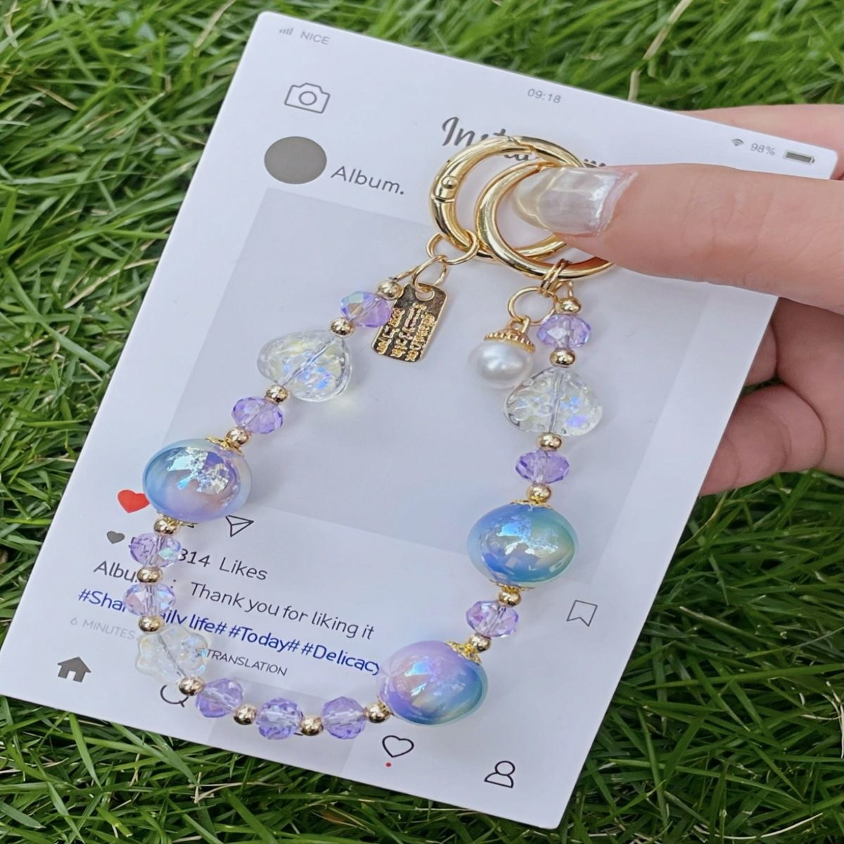 Star-Shaped Crystal PVC Phone Lanyard - Multi-Functional Wrist Strap & Keychain For Bags (Summer New Design)_voghion.com