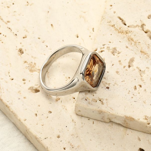 New INS Niche Design Sparkling Zircon For Women High-end Fashion Moissanite Titanium Steel Gold-plated Diamond Ring_voghion.com