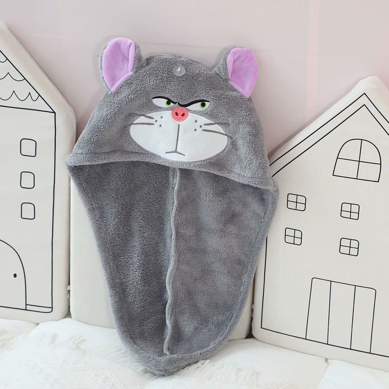 Cute Lucifer Dry Water Absorbing Quick Drying Bag Headscarf, Home Bath Cap, Cartoon Mary Cat Hair Wash Towel_voghion.com