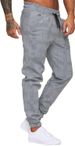 Jogginghose Herren Trainingshose Loose-Fit Sporthose Lang Kariert Casual_voghion.com