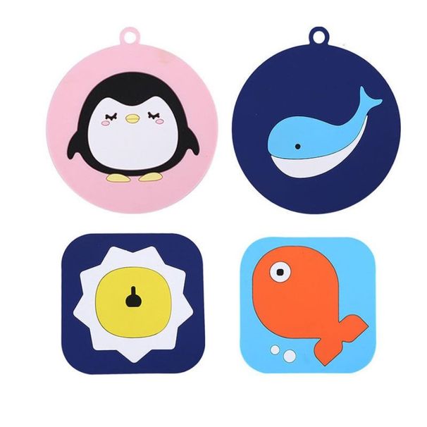 Set di 4 sottopentola riscaldabili; 2 sottopentola da cucina in silicone da 3,35 pollici, 6 pollici, impermeabili, resistenti ai piatti e agli animali._voghion.com