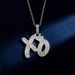 Hip Hop Necklace Diamond Cuban Necklace Hip Hop XO English Letter Heart Gold Australian Jewelry Micro Paved Zircon Personality Pendant Trendy Necklac_voghion.com