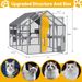 Outdoor Cat House Cat Enclosures 110' Large Kitten Playpen With Platforms,Upgrade Waterproof Cover-grey_voghion.com