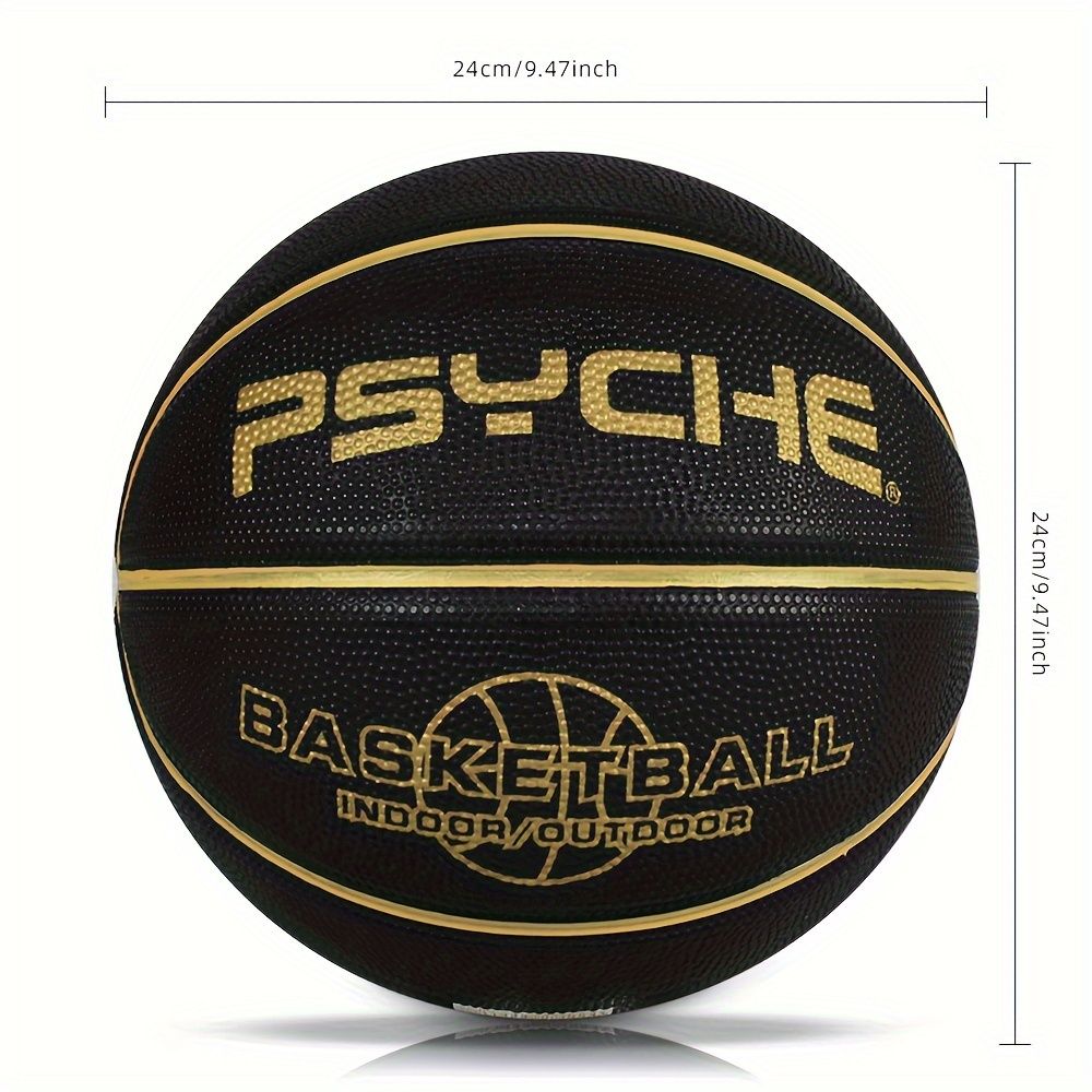 Size 7 Rubber Basketball - Durable Non-Slip, Suitable For Indoor And Outdoor Games, Black_voghion.com