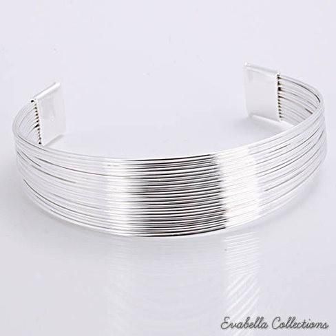 Simplicity Silver Cuff Italian Design Bracelets design by Evabella Collections_voghion.com