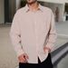 Men's Clothing Versatile Shirt Fashion Cotton Casual Loose Fit Cotton Shirt With Pocket, Solid Color Long Sleeve Button Down Shirt For Everyday Wear_voghion.com