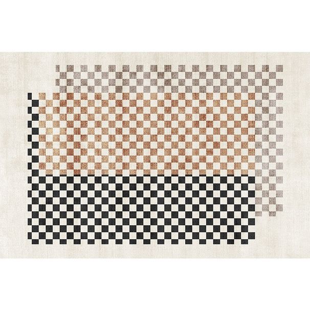 Karierter Teppich – Scandi Minimalist Chessboard (Bouclé-Textur, 80 x 120 cm – 200 x 300 cm, neutrale Töne, unverzichtbar für Sofa- und Couchtisch-Styling)_voghion.com