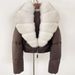 Damen-Winter-Pufferjacke mit Fuchspelzkragen, 90 % weiße Entendaunen, abnehmbare Kapuze, übergroße Passform, Wärme bei jedem Wetter_voghion.com