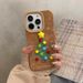 TechGlobe Autumn Winter Brown Leather Ins Christmas Tree Compatible 17/15 Plus Phone Case With Lanyard 13 Women 14 Trendy 16_voghion.com