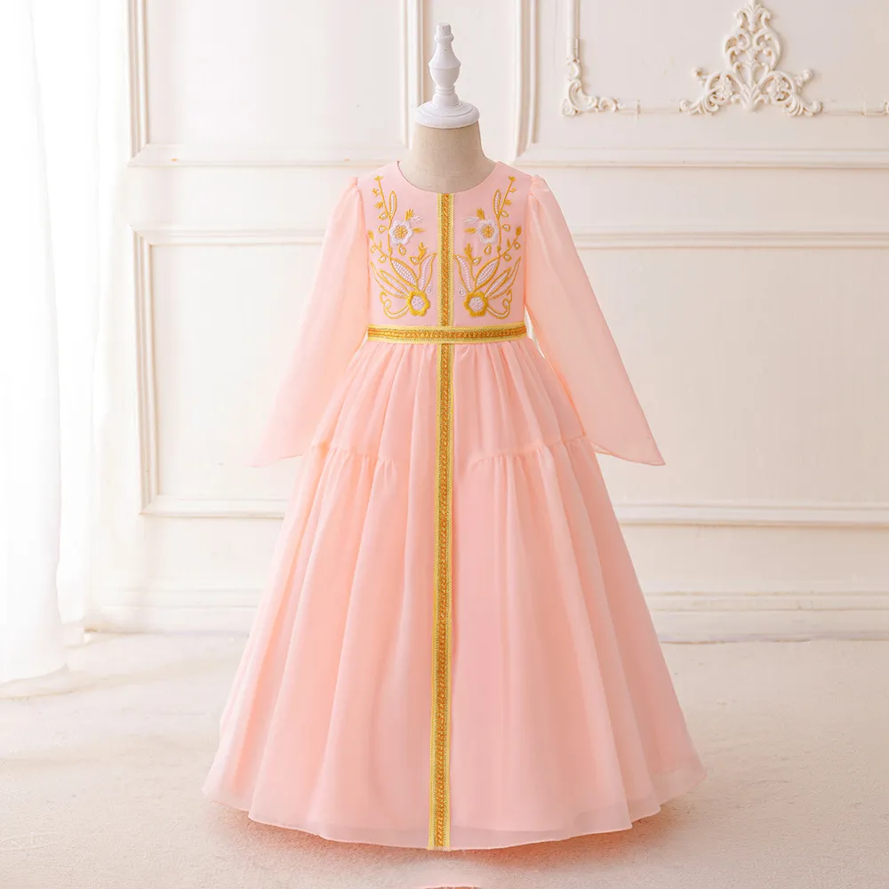 Kid's Clothing Girls Dress New Girls Party Robe Embroidered Satin Mesh Tulle Tutu Evening Dress Skirt_voghion.com