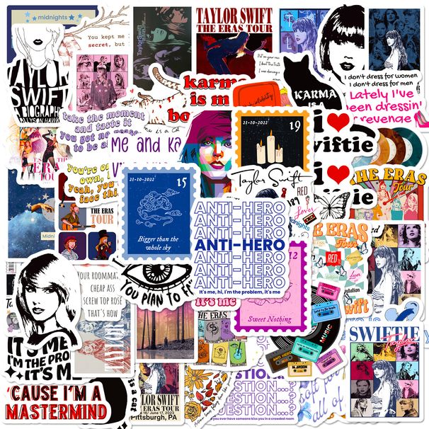50 pôsteres Taylor Swift cantora adesivos pop cantora Taylor Swift decoração grafite adesivos_voghion.com