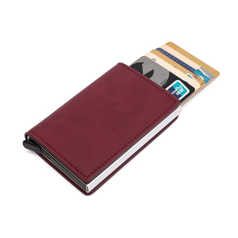Bycobecy Porta carte personalizzato Portafoglio in pelle Portafoglio magnetico Porta carte di credito Rfid Custodia in alluminio con fermasoldi_voghion.com